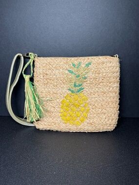 Straw Pineapple Raffia 3 In 1 Removable  Strap Cross Body Woven Straw Summer Bag